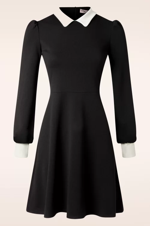 Vintage Chic for Topvintage Ellis swing jurk in zwart en wit