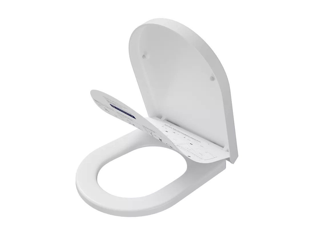 Cecipa max Abattant WC Frein de Chute, Siège de Toilettes en Forme de D, Blanc Couvercle de Toilette pour Salle de Bain