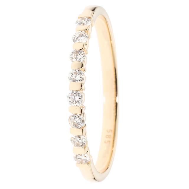 Rivière-Ring, 8 Brillanten, 0,25 ct., SI, Gold 585
