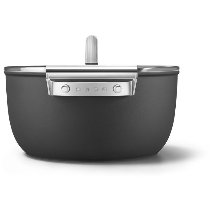 SMEG Kochtopf mit Deckel 24 cm CKFC2411BLM Schwarz