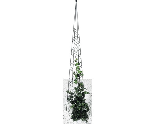 Rank obelisk Fidelis metaal 22x22x150 cm zwart