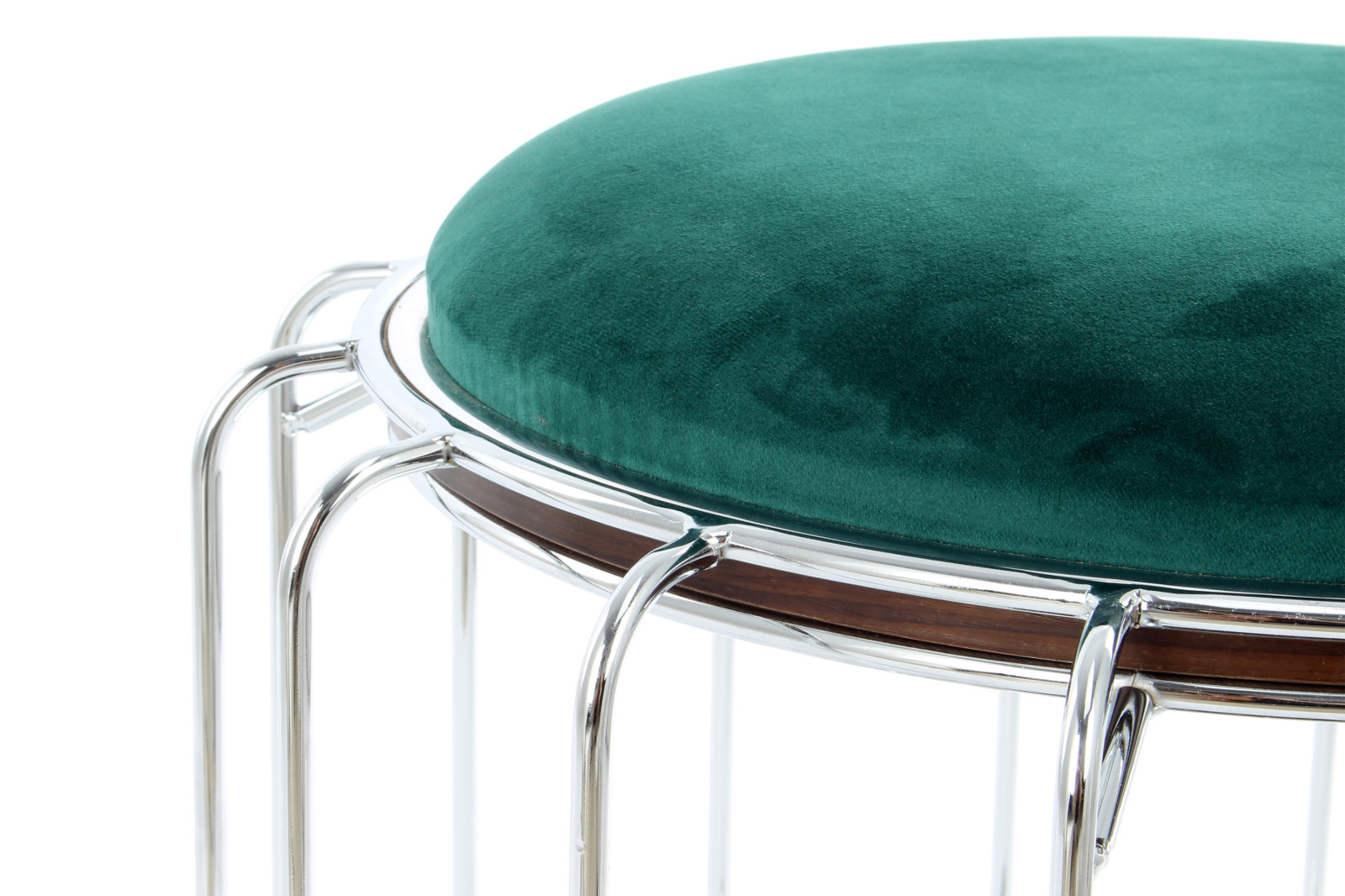 Tisch-Hocker COMFORTABLE - dunkelgrün-silber - Metall