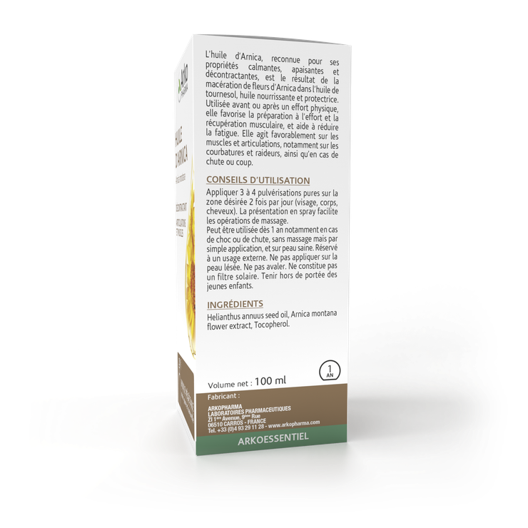 Huile d'arnica spray décontractant 100ml