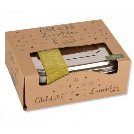 Lutz Mauder TapirElla Edelstahl-Lunchbox Sternchen, Verschlussband Grün