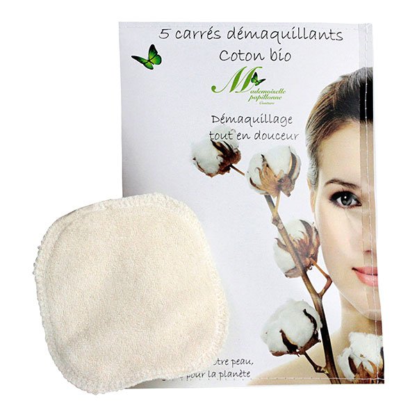 Carrés démaquillants coton bio 5 carrés