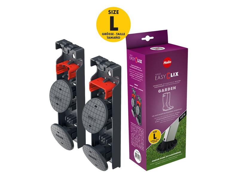 Hailo Wechsel-Fuss Set EasyClix Garden Grösse L EasyClix – Wechselfuss-Set Für jeden Boden die passenden Leiternfüsse