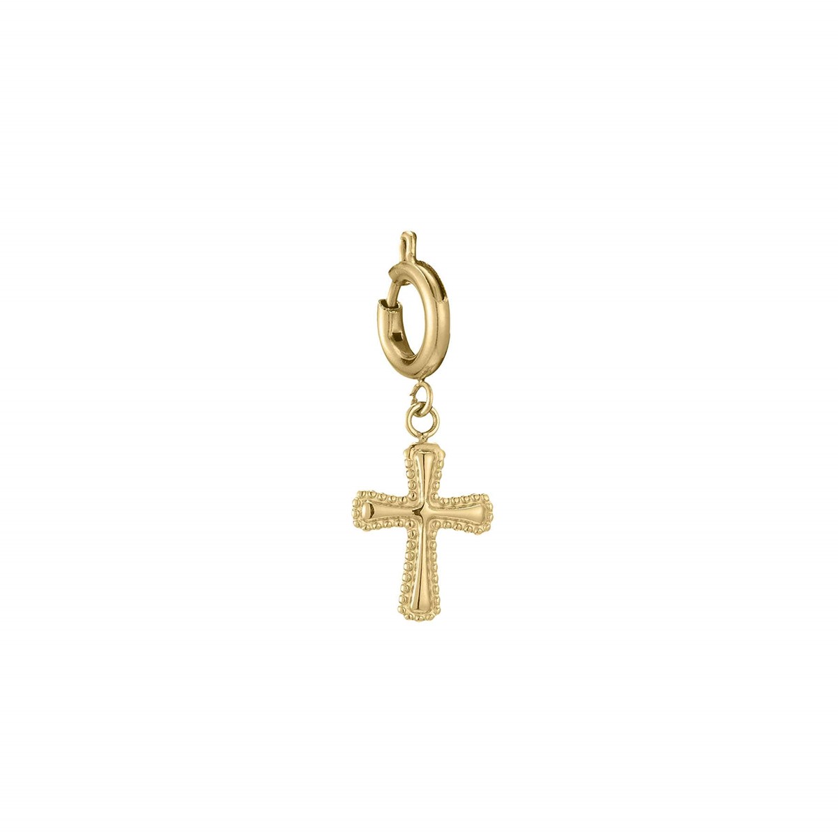 Charm Croix acier doré or