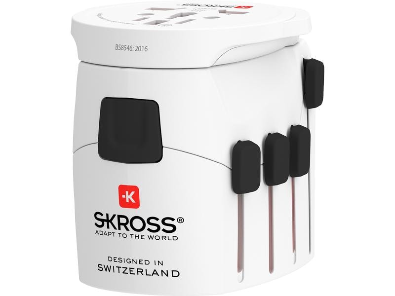 SKROSS Weltreiseadapter PRO  USB (A C) Weltreiseadapter inkl. Euro USB Charger (AC)
