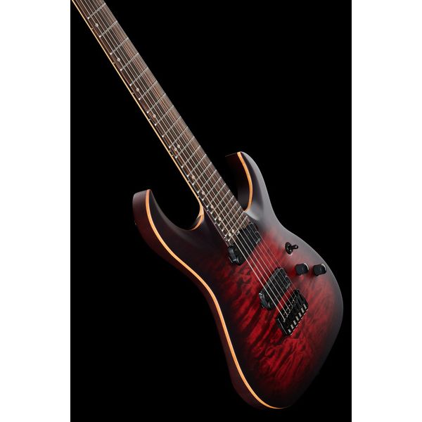 Harley Benton Amarok-7 BKRD Quilted Burst
