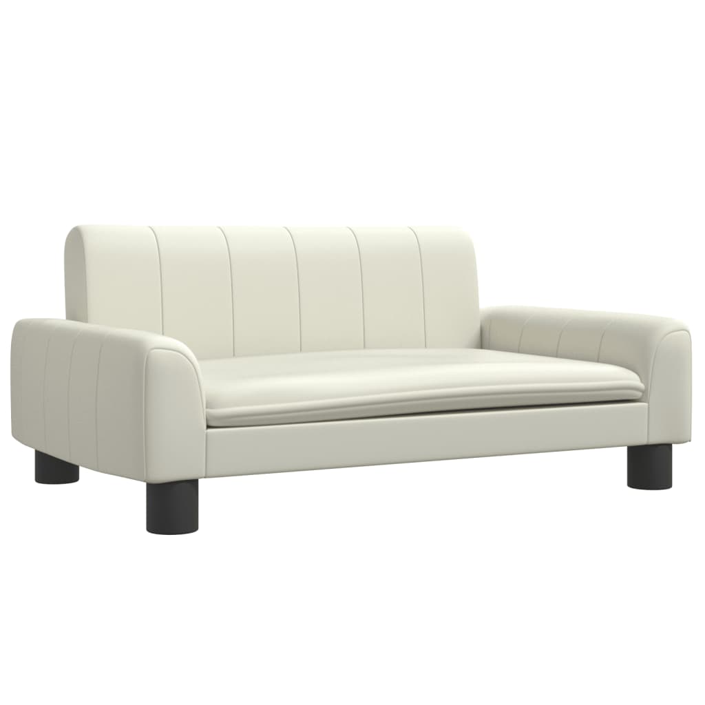 Cama para cães em couro sintético creme vidaXL, 70x45x30 cm