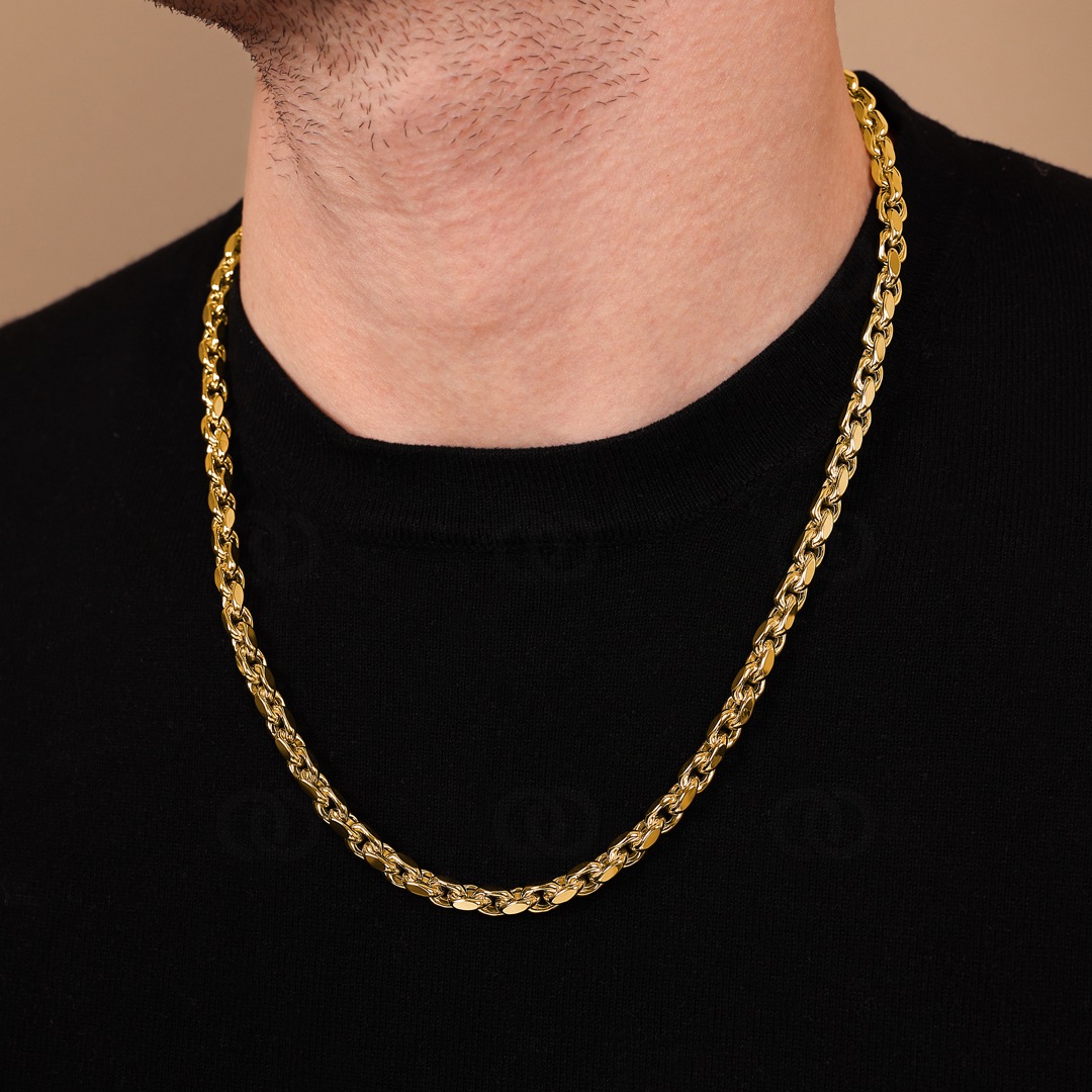 5.4mm Ankerkette 750/18 K Gelbgold halbmassiv
