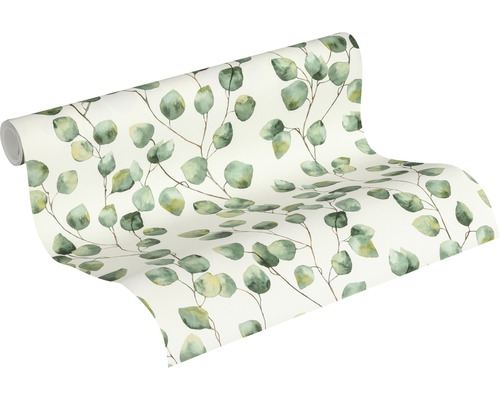 Vliesbehang 37044-1 Groen blad rankgroen
