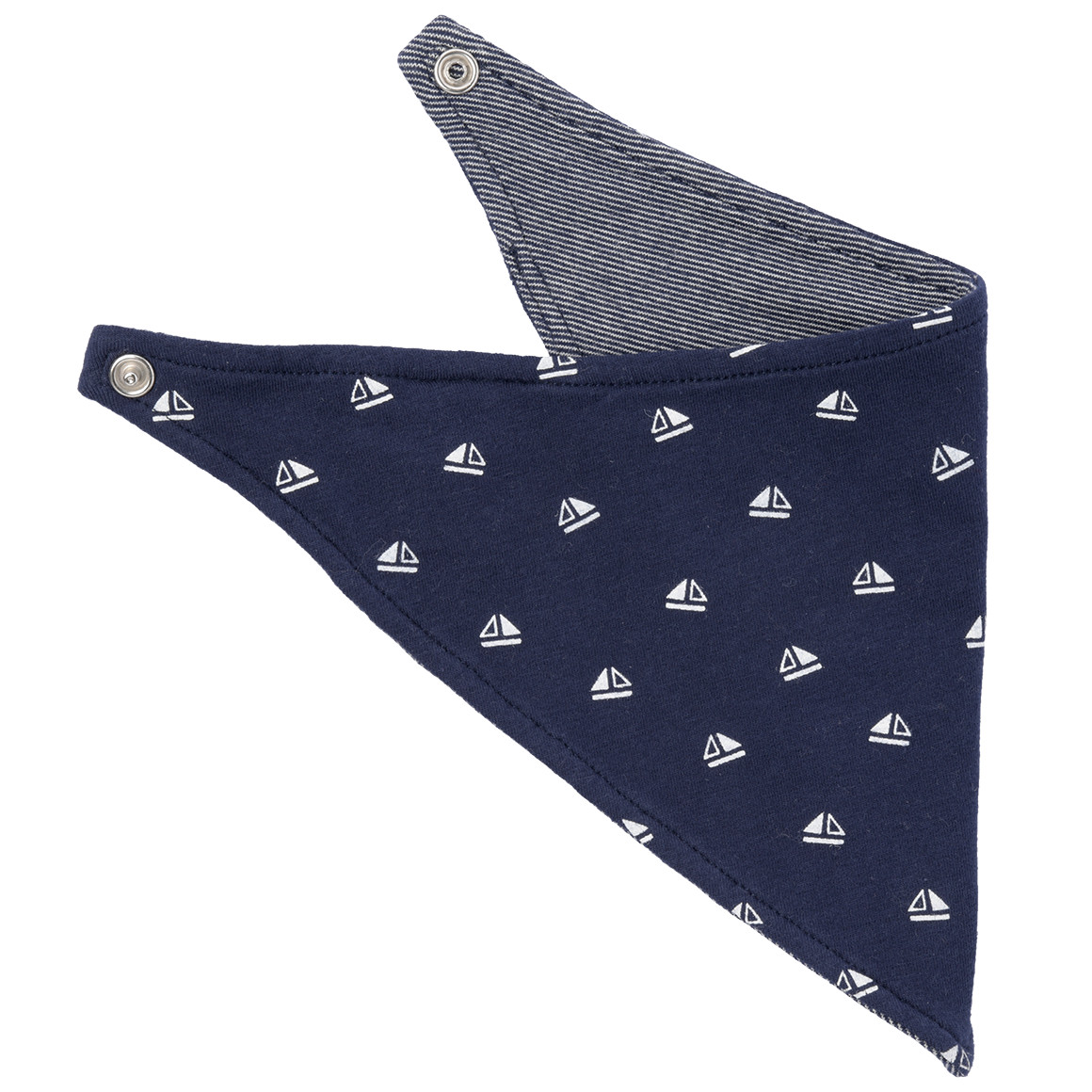 Topomini Baby Bandana mit Segelschiff-Allover dunkelblau