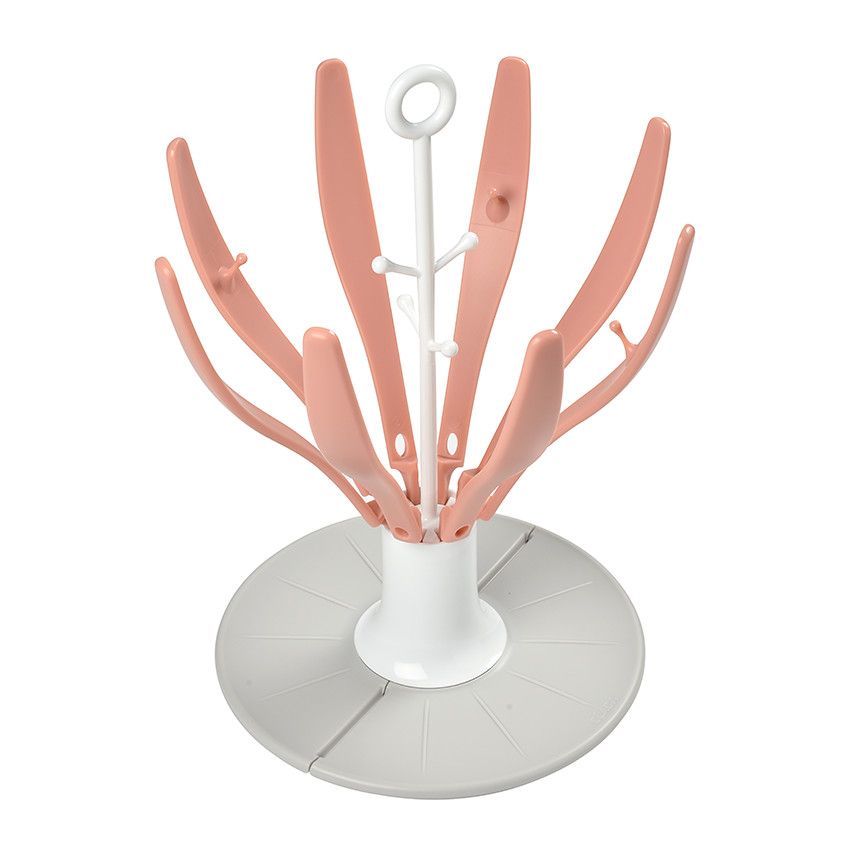 Egoutte-biberon pliable Flower - Pink - Ecru