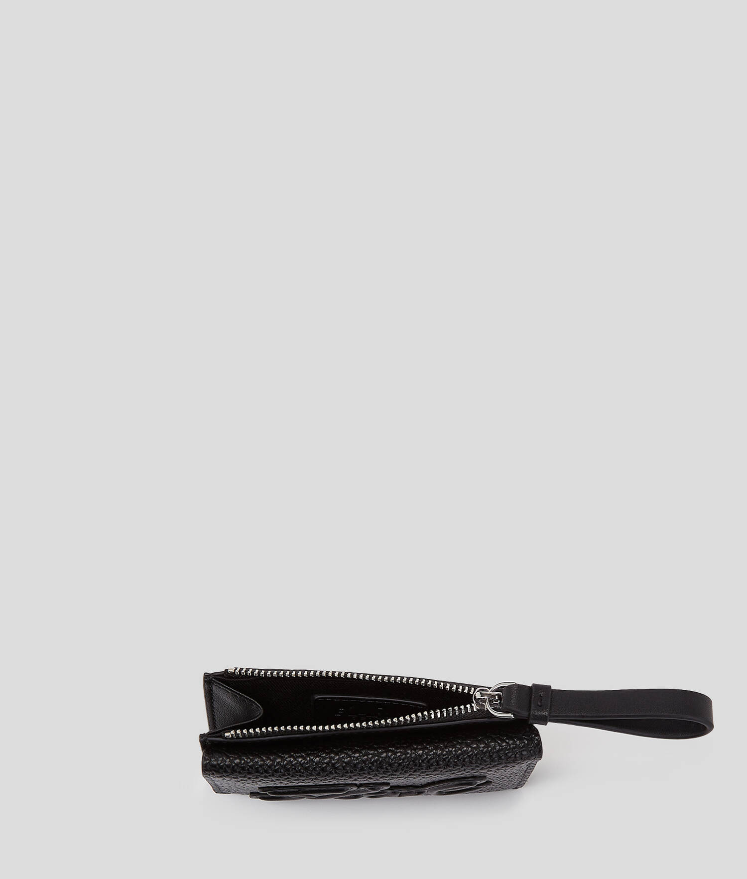 PORTE-CARTES ZIPPÉ EN CUIR GRAINÉ K/SKUARE