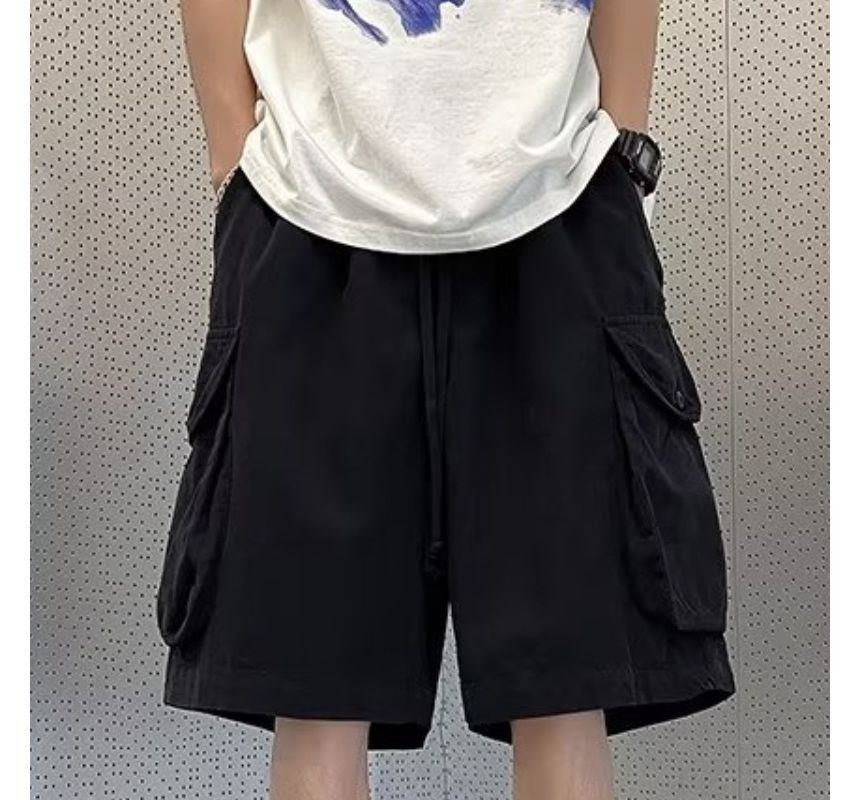 DuckleBeam - Effen cargoshorts met trekkoord in de taille