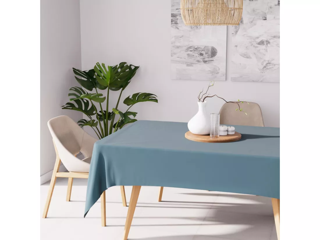 Nappe anti-tâches rectangle 160X270 cm ALIX bleu celadon, par Soleil d'Ocre