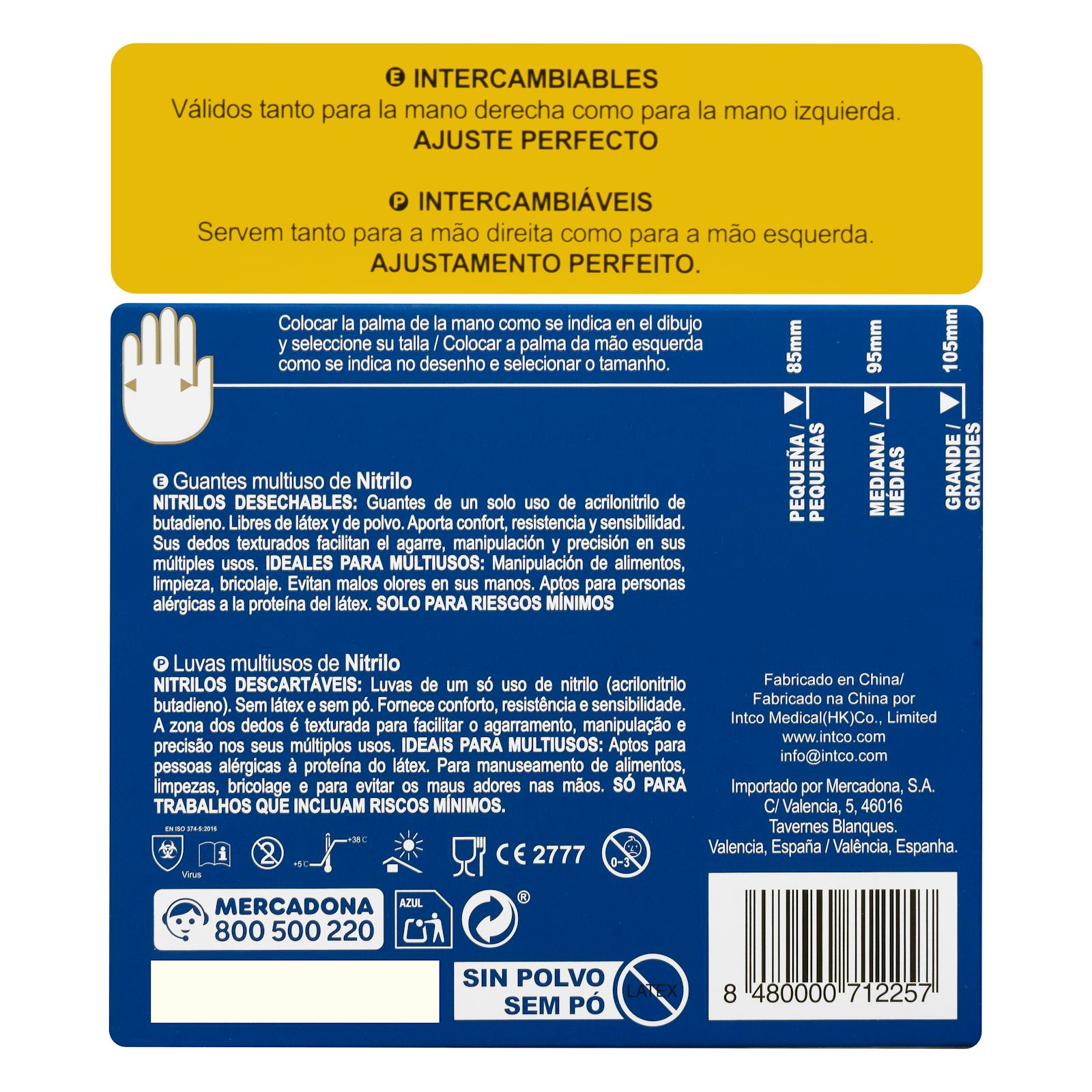 Gants en nitrile vert forêt, taille S
