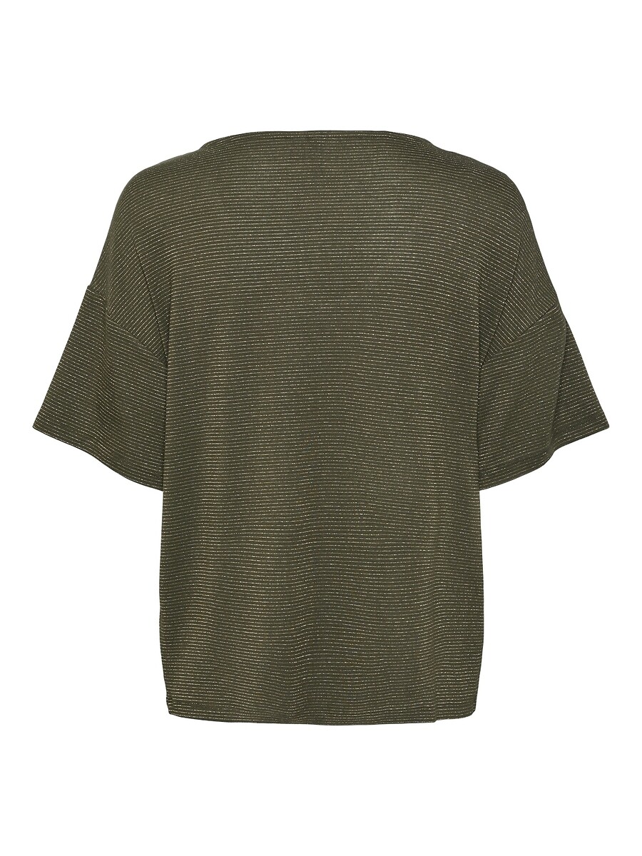 PEÇAS<br>Camiseta oversized com listras estreitas brilhantes