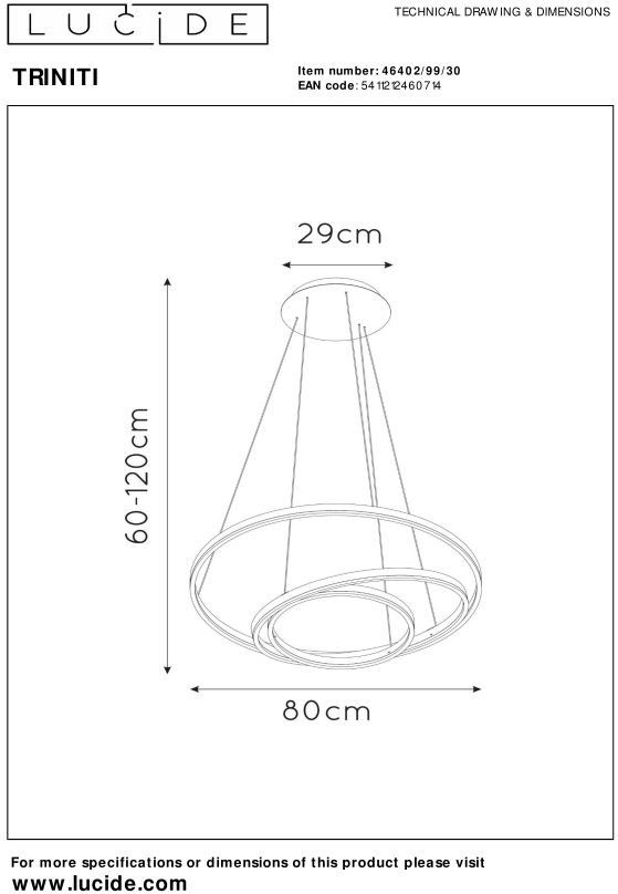 Lucide   Triniti Hanglamp