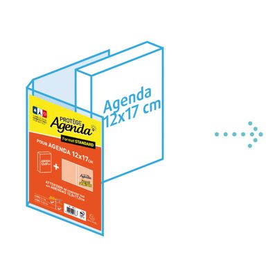 Protège-agenda - 12 x 17 cm - transparent - Exacompta