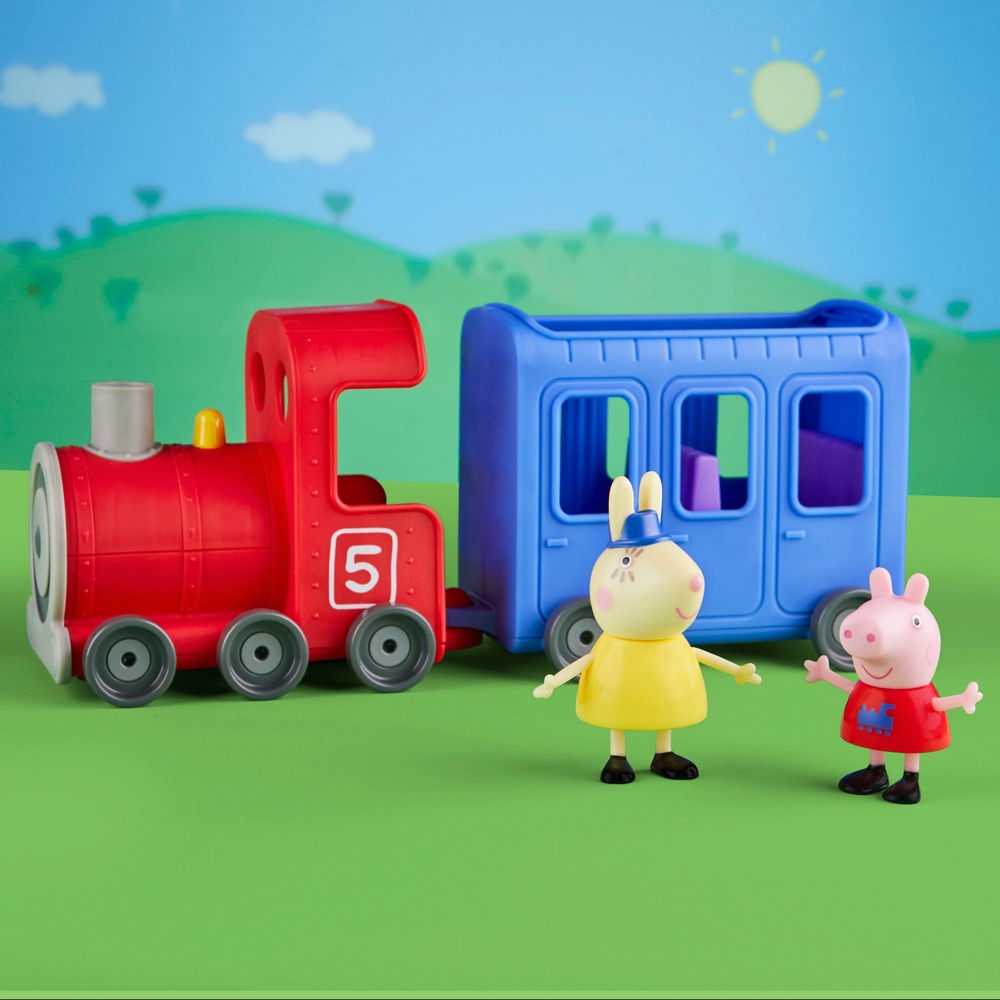 Peppa Pig Abenteuer: Miss Rabbits Zugfahrzeug mit 2 Figuren