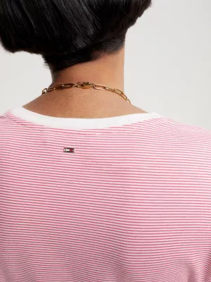 Camiseta listrada de malha slim fit
