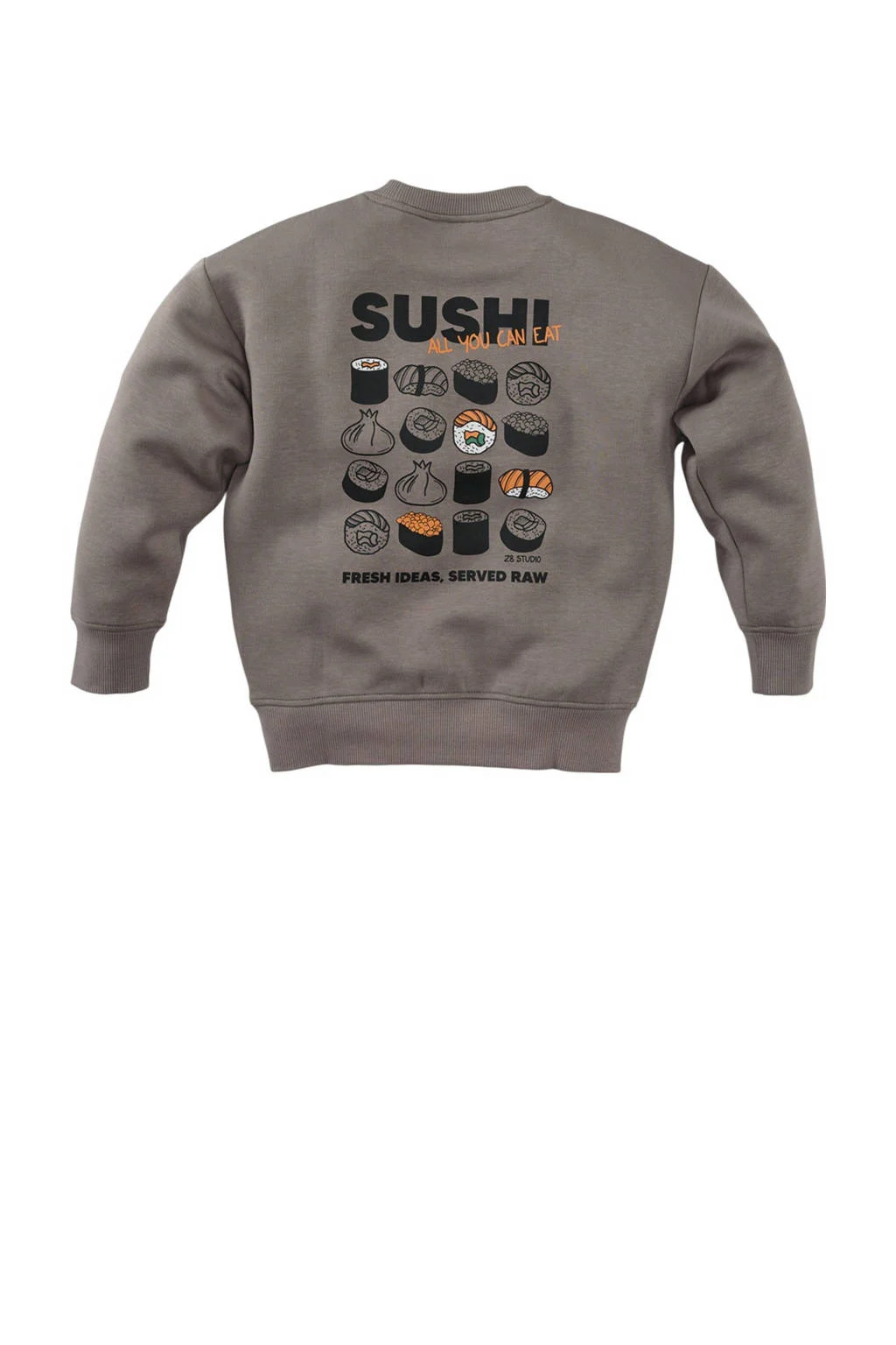 Z8 kids sweater Misja met backprint taupe