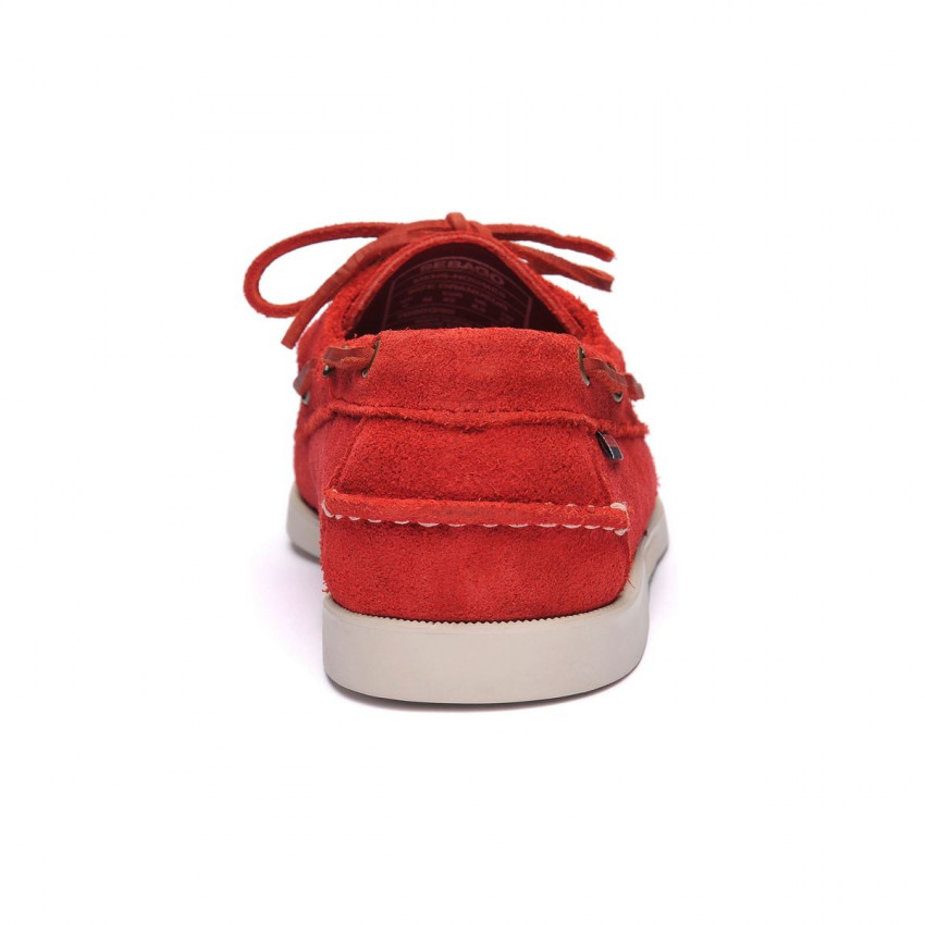 DOCKSIDES SUEDE ROUGE-Chaussures bateau pour homme en suede rouge Portland