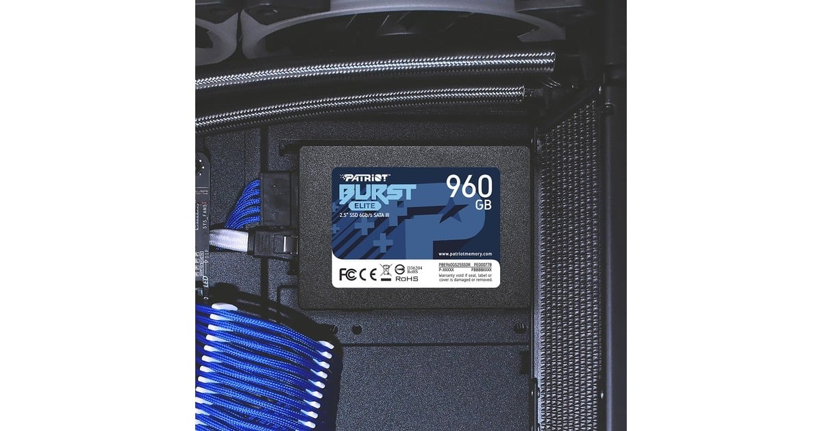 PatriotBurst Elite 960 GB SSD  (Zwart, PBE960GS25SSDR, SATA 6 Gb/s)