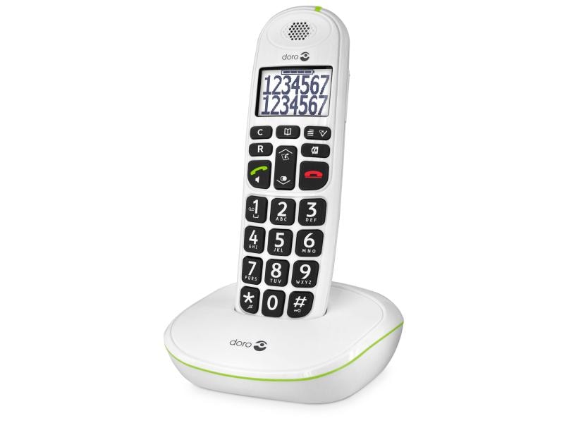 Doro Schnurlostelefon PhoneEasy 110 Duo  Weiss Benutzerfreundliches schnurloses DECT-Telefon