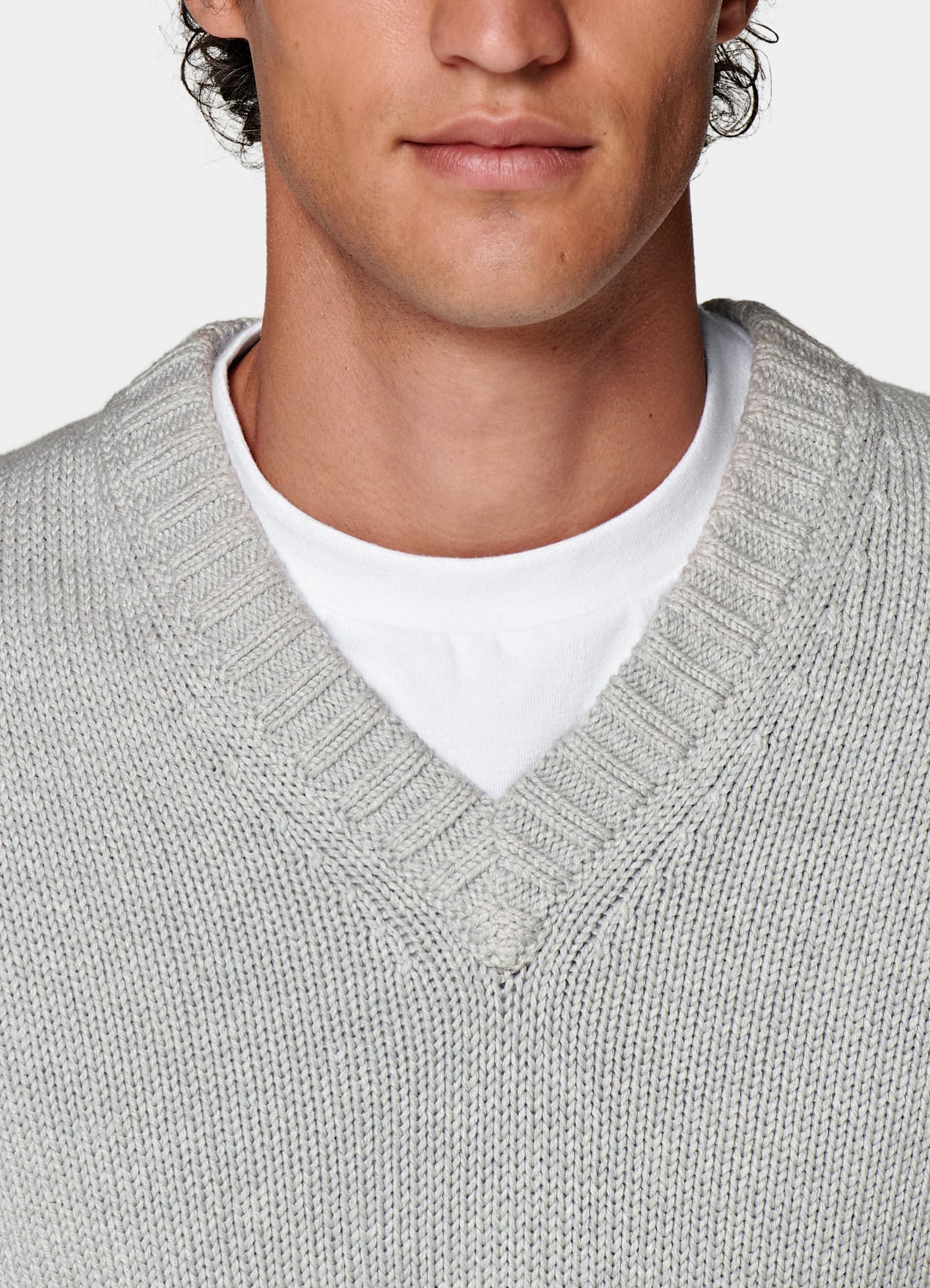 Pull sans manches gris clair