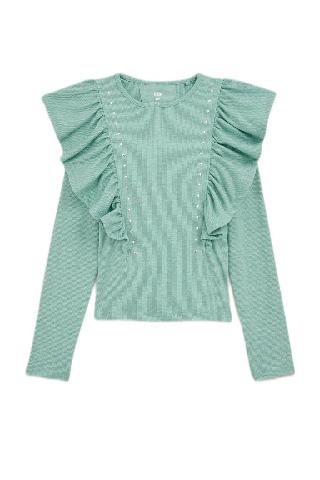 WE Fashion longsleeve mintgroen