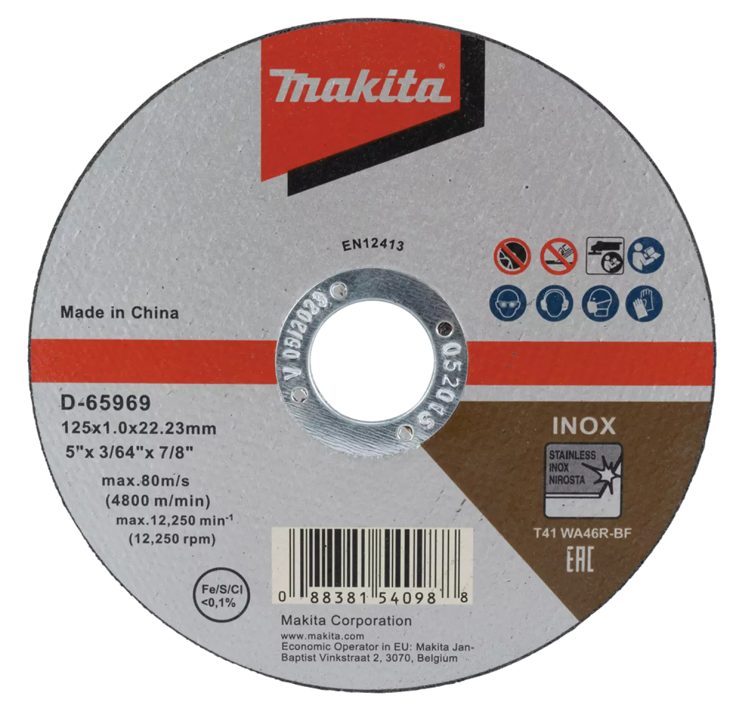 Makita D-65969-12 Doorslijpschijf RVS (12st.)
