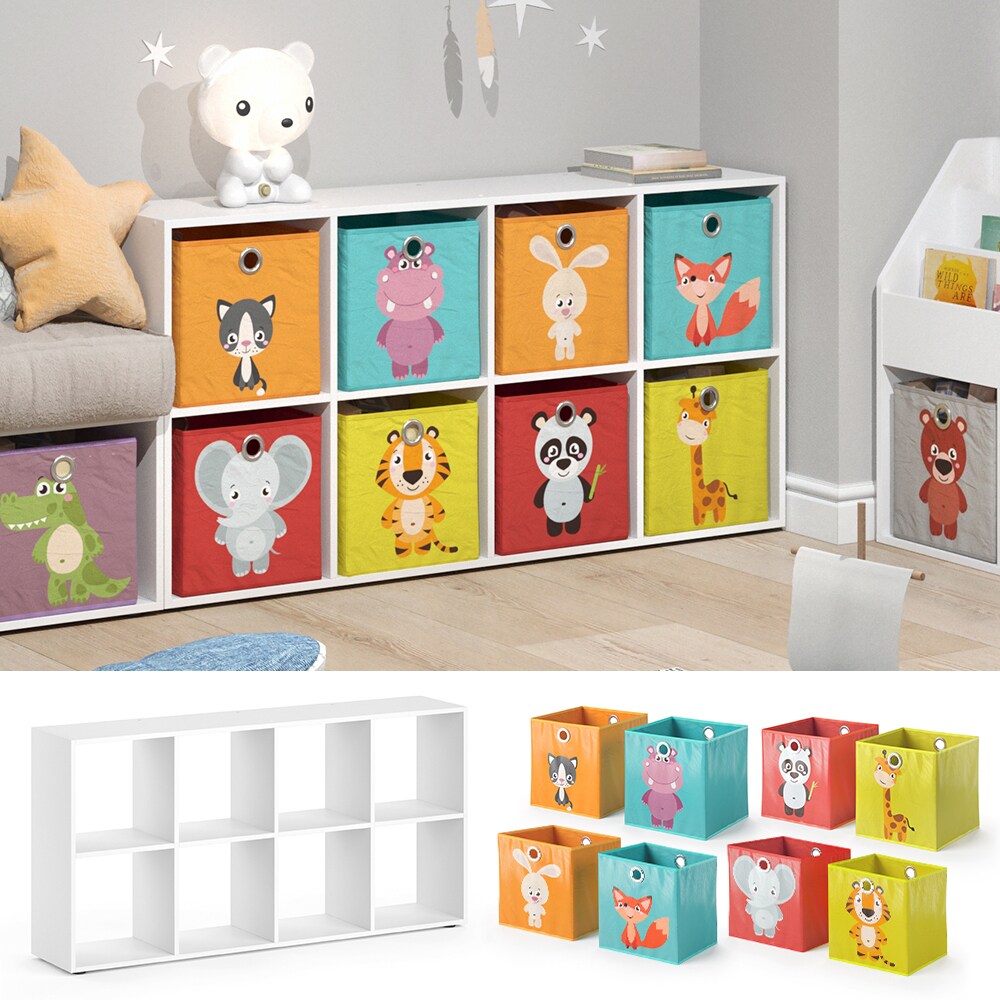 Vicco Bücherregal Wandregal Standregal Scutum Weiß Raumteiler Kinder-Faltboxen