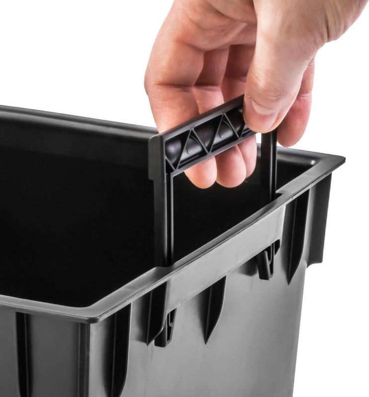 Prosperplast - Rato Square - Bloempot - Antraciet - Rotan Textuur - Inclusief Binnenpot