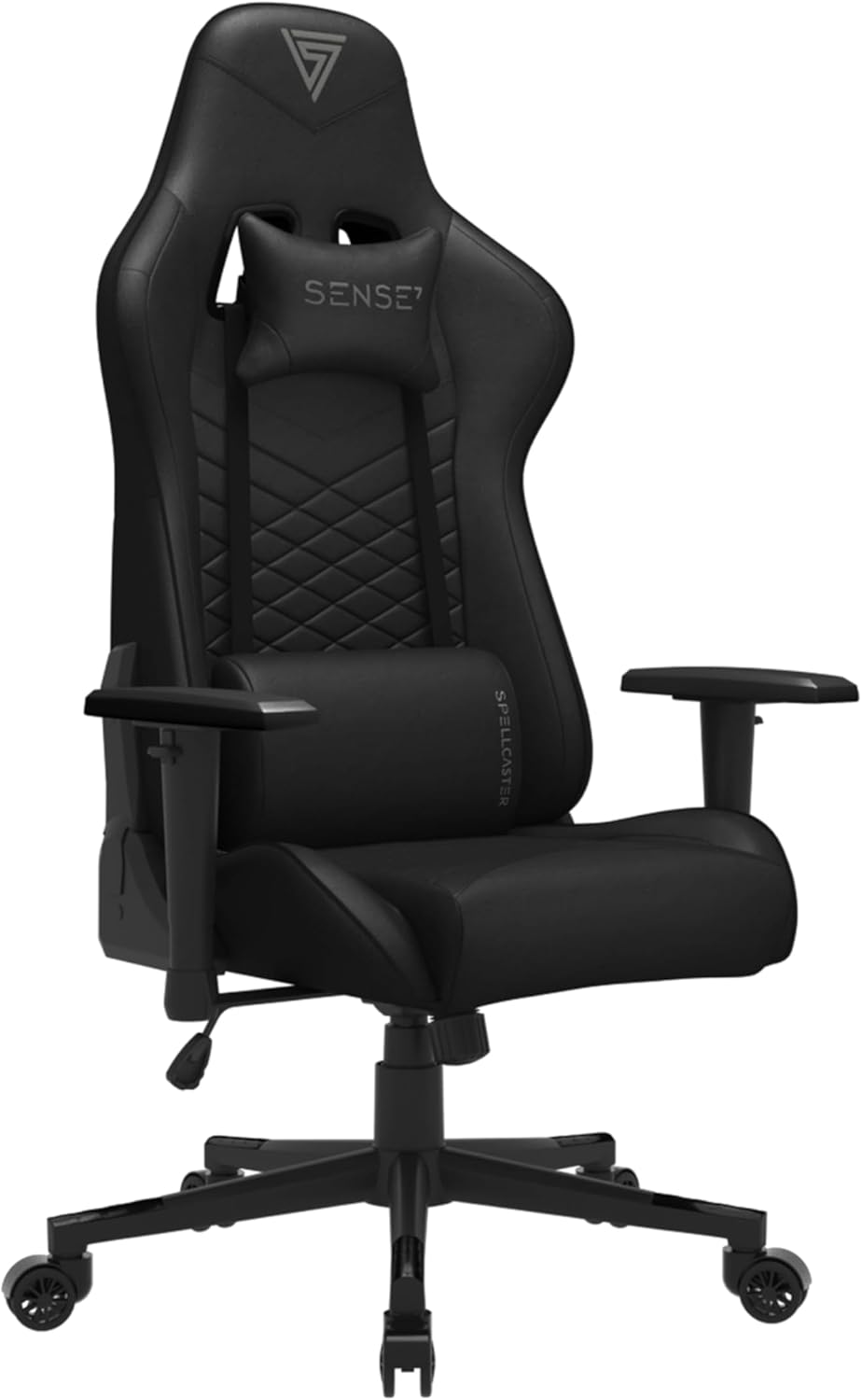 Gaming Spellcaster Bürostuhl Zocker Gamer Ergonomischer Stuhl Armlehne Einteiliger Stahlrahmen Einstellbarer Neigungswinkel Schwarz, 43-52 x 69,5 x 57 5907783039720