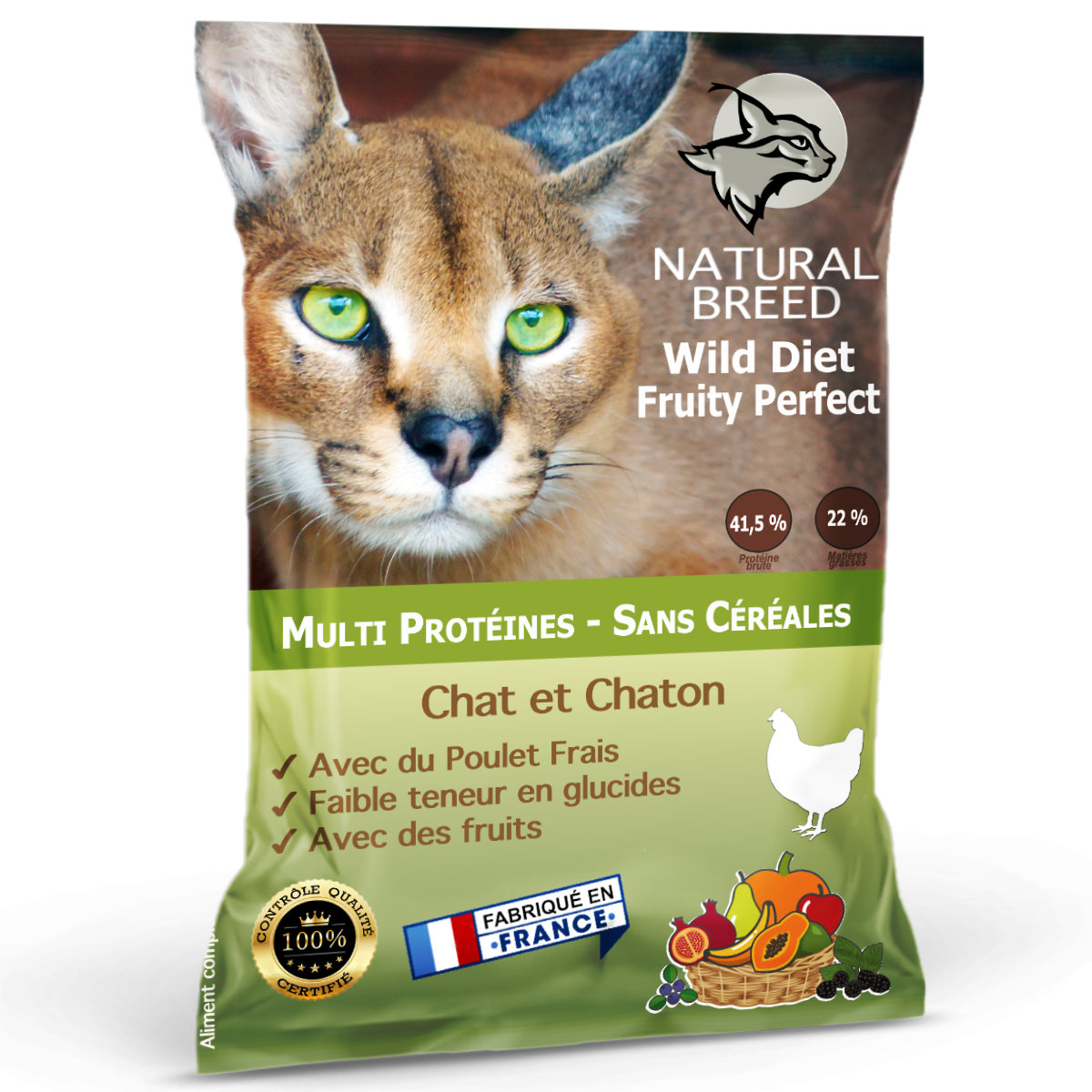 Wild diet fruity perfect cat - chat & chaton, avec du poulet frais, 6kg - PROMO 15%
