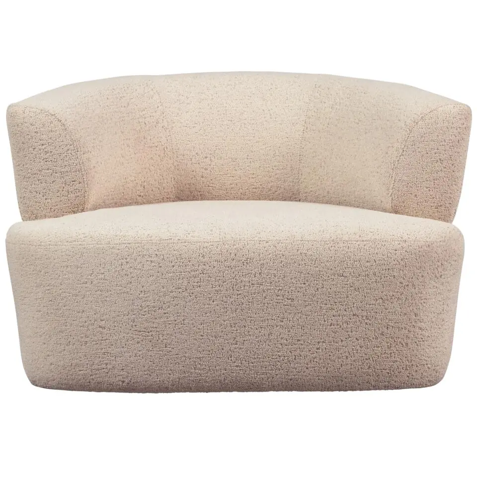 WOOOD Boris Fauteuil - Polyester - Warm Zand - 70x103x80