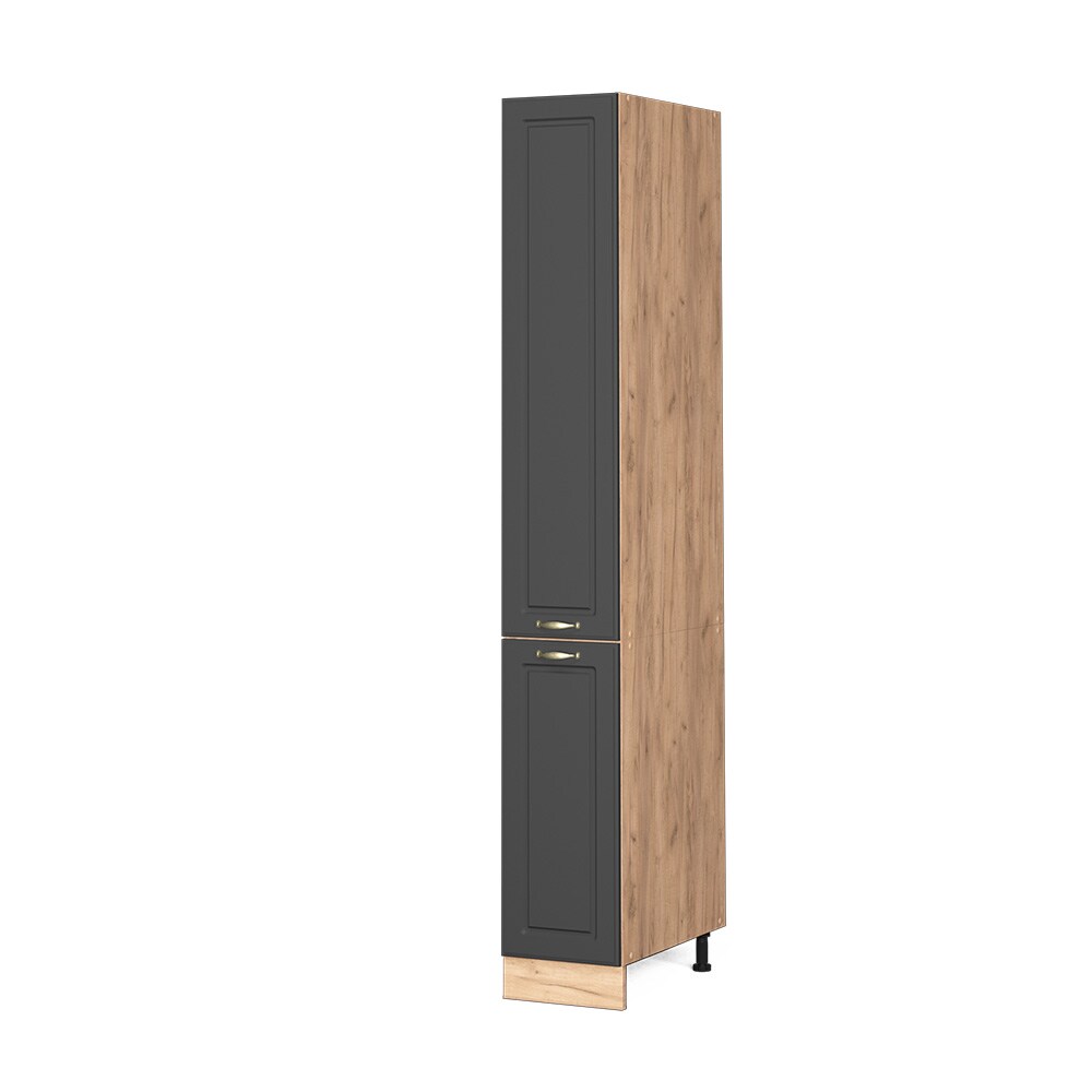Vicco Apothekerhochschrank Küchenschrank Küchenmöbel Fame-Line Eiche Anthrazit-Gold Landhaus 30 cm Küche Einbauküche Einschübe Aufbewahrung Küchenzeile