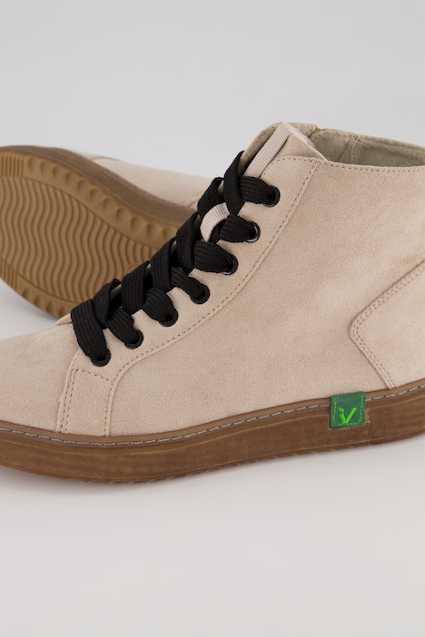 Jana Stiefeletten, Veloursoptik, vegan, Weite G