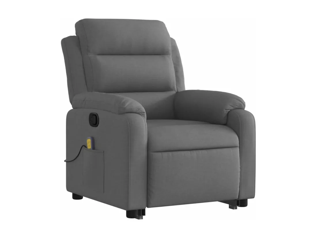 Fauteuil massant inclinable Gris foncé Tissu