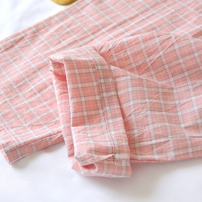 Dogini - Bijpassende pyjamabroek met trekkoord in de taille en ruitmotief (verschillende ontwerpen)