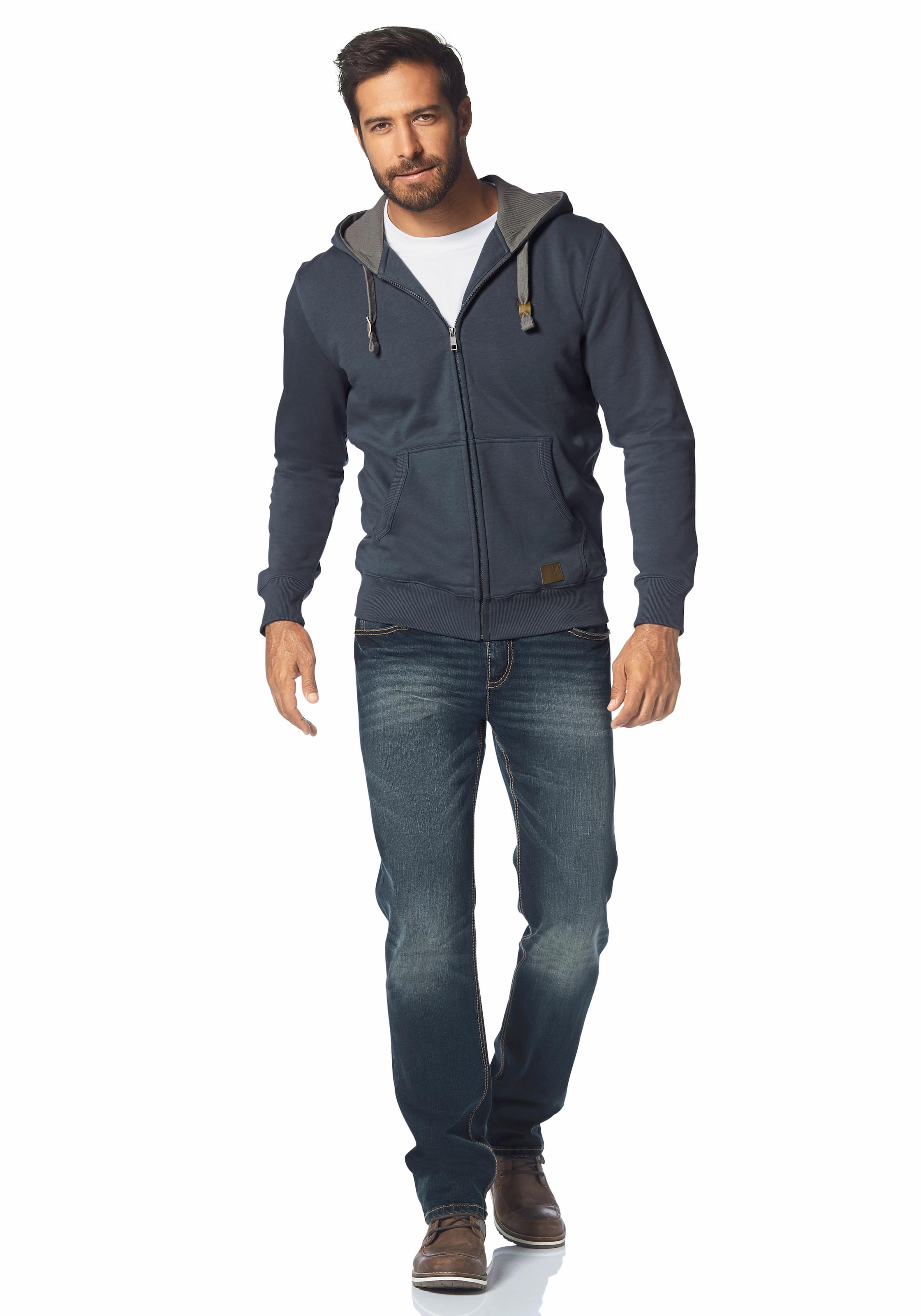 Man's World Kapuzensweatjacke , mit kontrastfarbigem Innenfutter