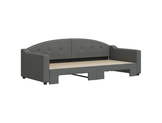 VIDAXL - Lit de jour avec lit gigogne gris foncé 90x200 cm tissu