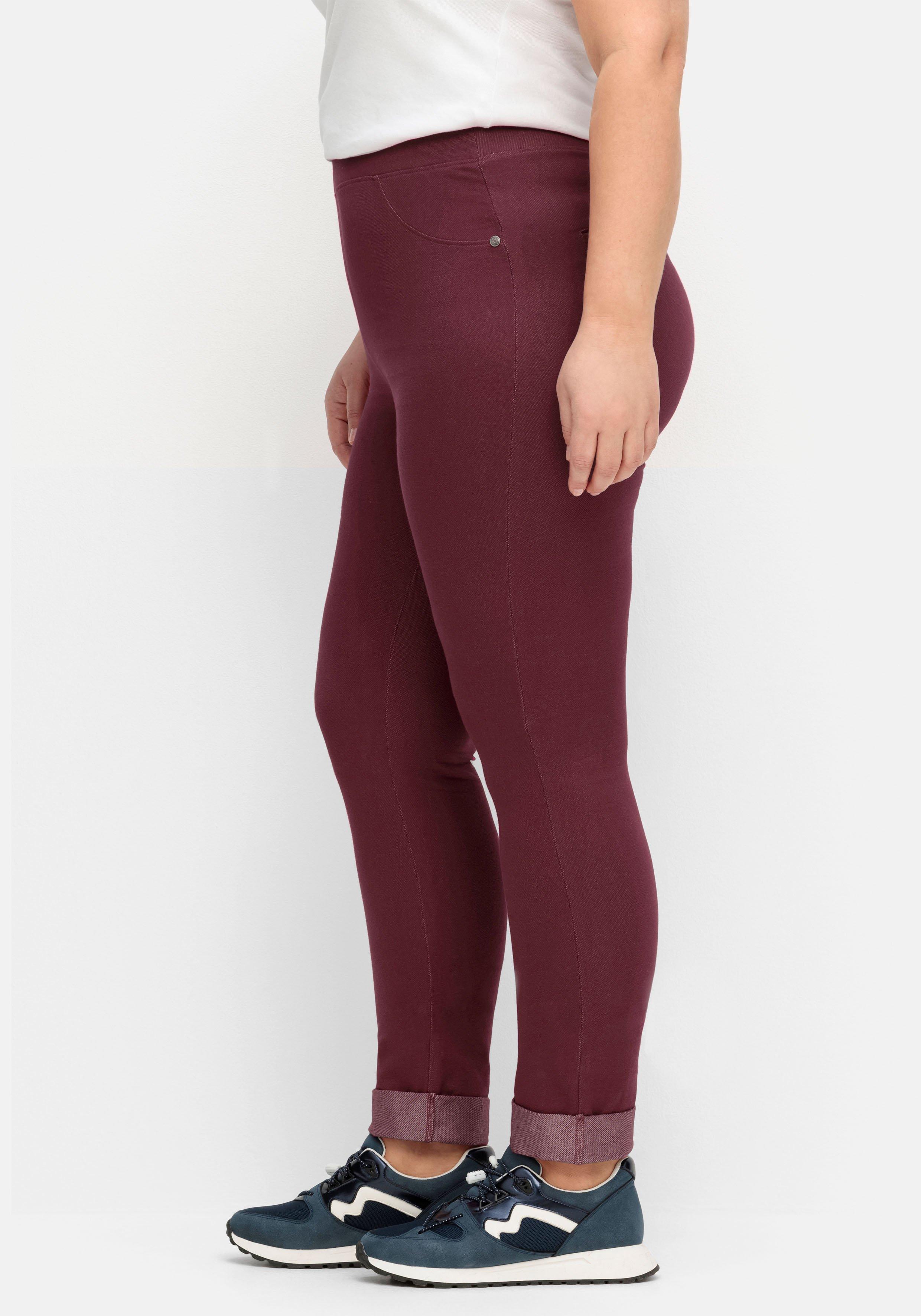 Leggings mit fixiertem Aufschlag am Saum