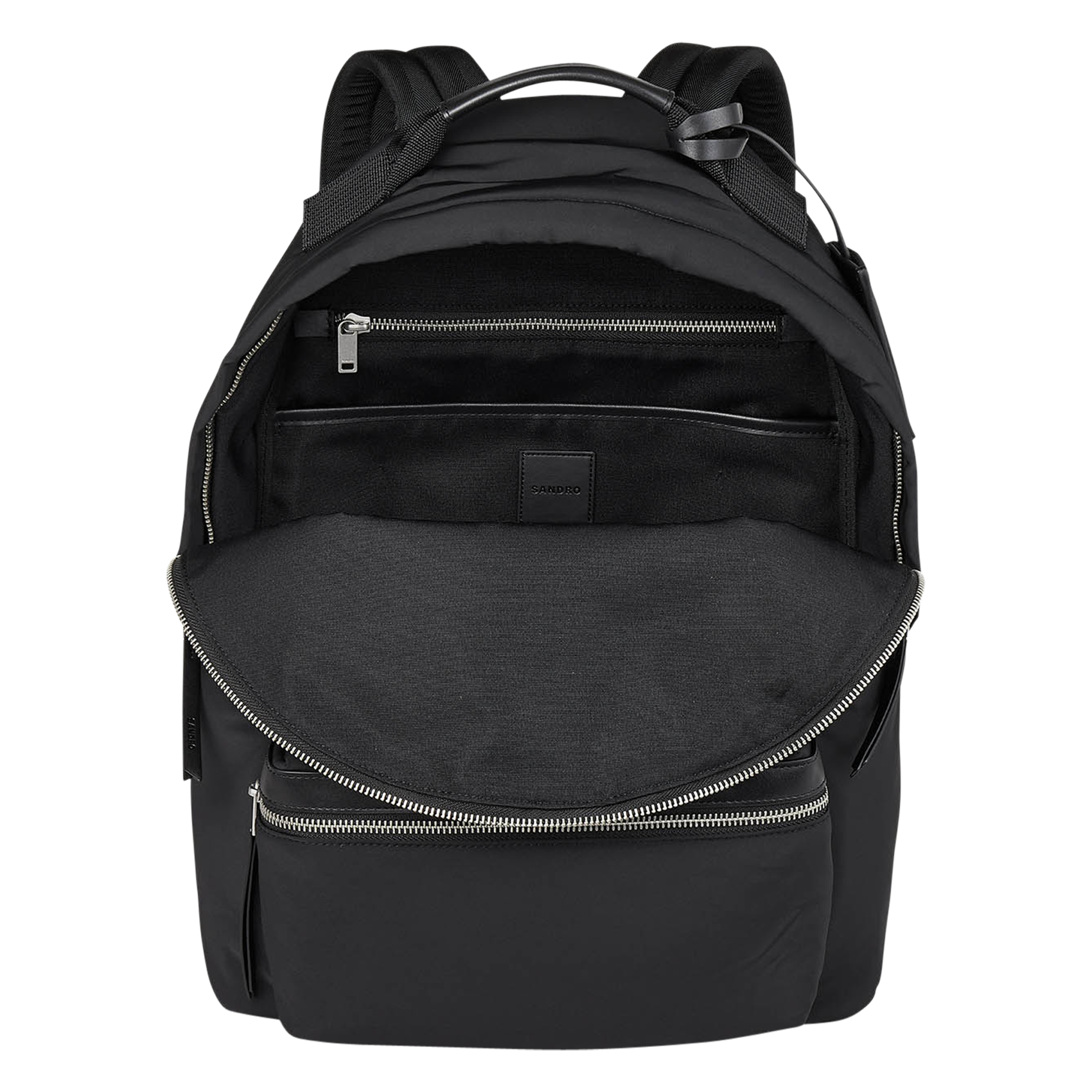 Sac à dos en toile et cuir | Noir