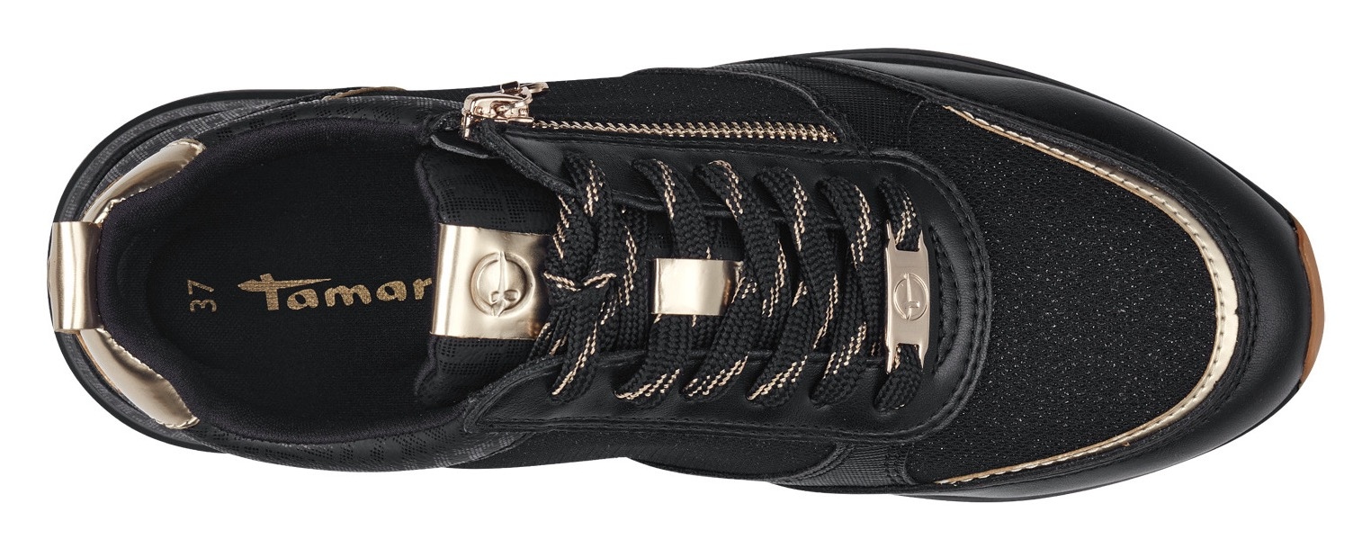 Tamaris Keilsneaker  , Freizeitschuh, Halbschuh, Schnürschuh, trendige Metallic-Details