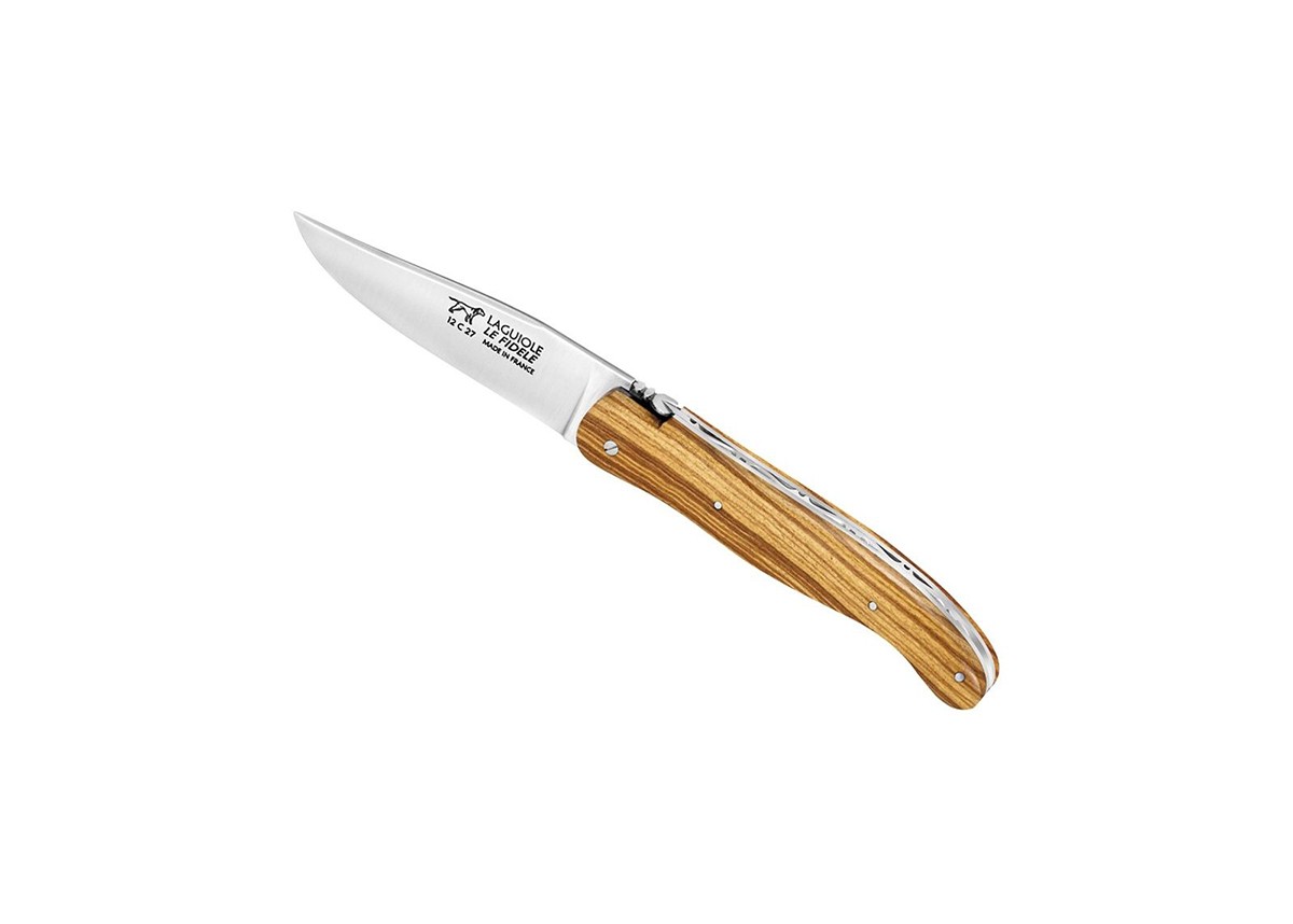 Couteau Laguiole de chasse avec un manche en Olivier