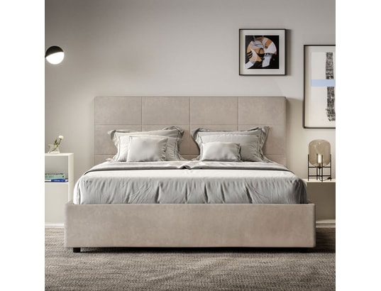 ITYHOME - Lit coffre mika 160x190 microfibra sable